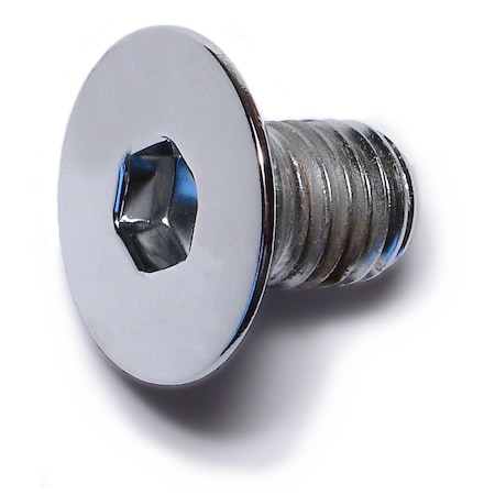 Midwest Fastener M12-1.75 Socket Head Cap Screw, Flat, Chrome Plated Steel, 20 mm Length, 10 PK 30105